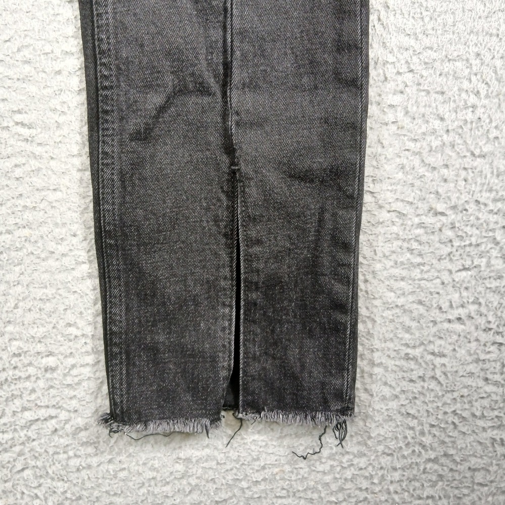 Abercrombie & Fitch Skinny High Rise Jeans Seam Detail Raw Hem Black Size 27/4 - Picture 11 of 16